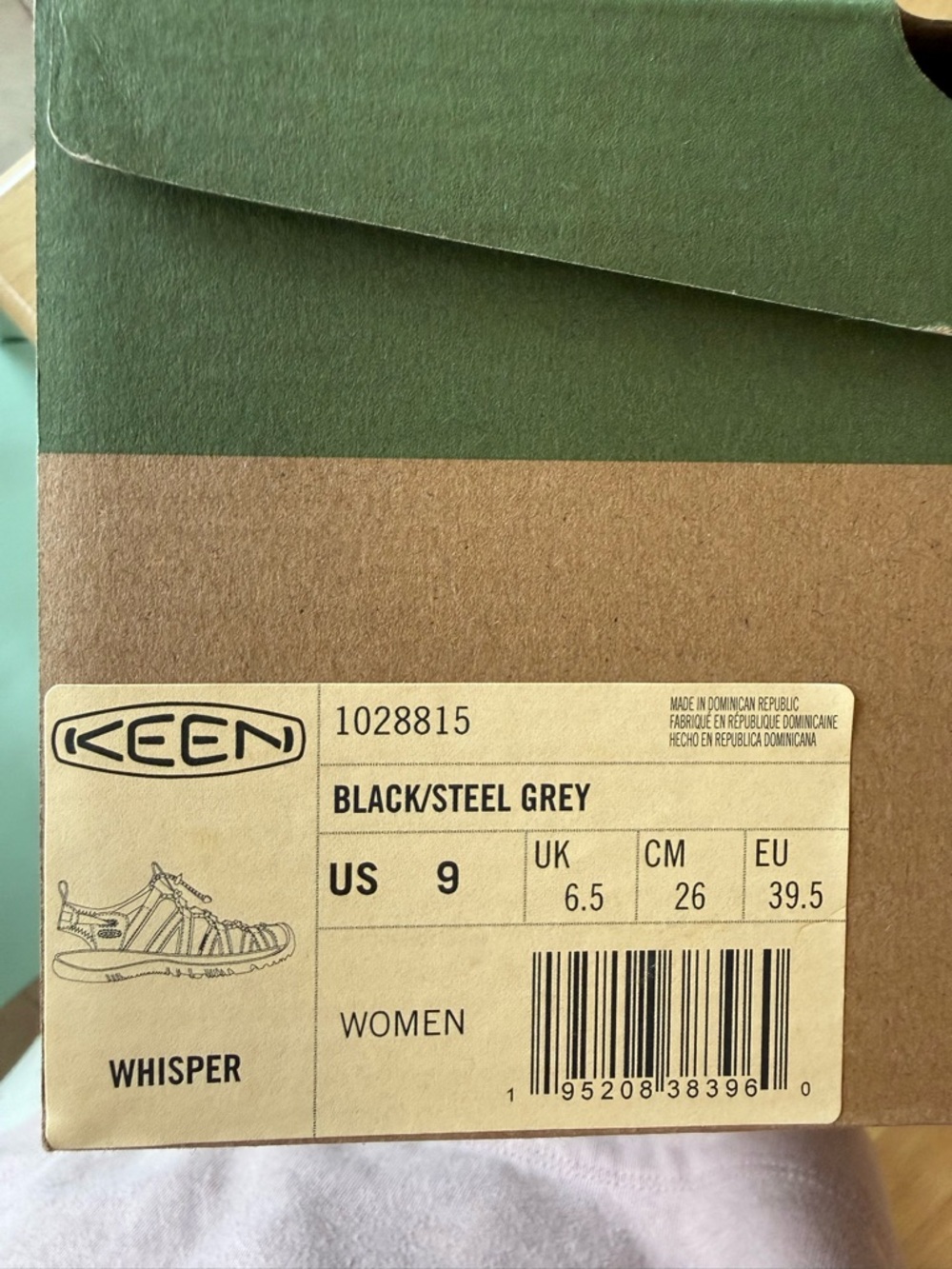 KEEN Women's Black and Gray Whisper Outdoor Sandals - Picture 4 of 5
